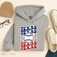 Texas Baseball Retro Sport Hoodie thumb 4