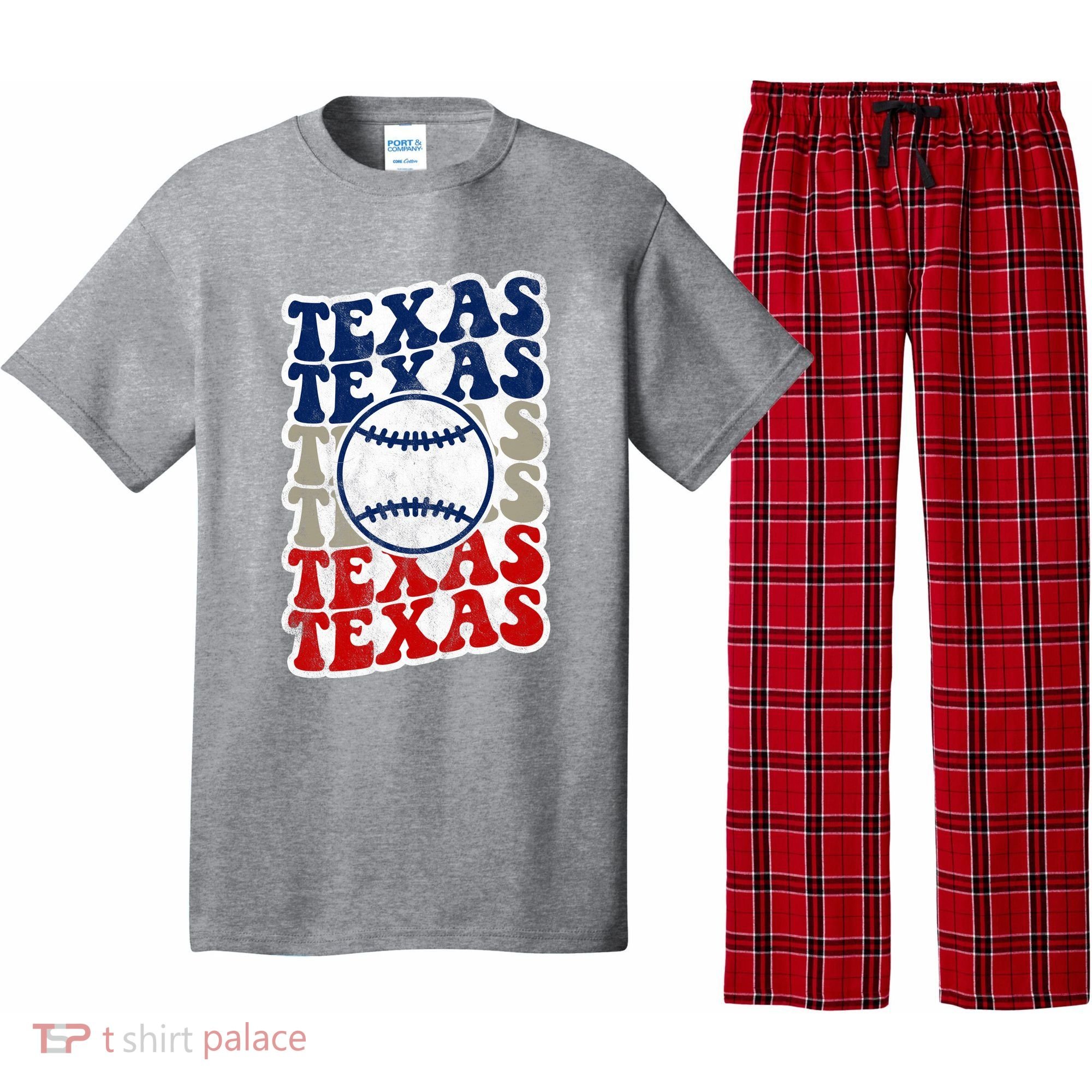 Texas Baseball Retro Sport Pajama Set