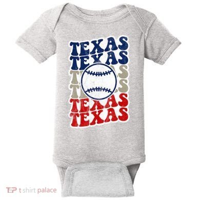 Texas Baseball Retro Sport Baby Bodysuit