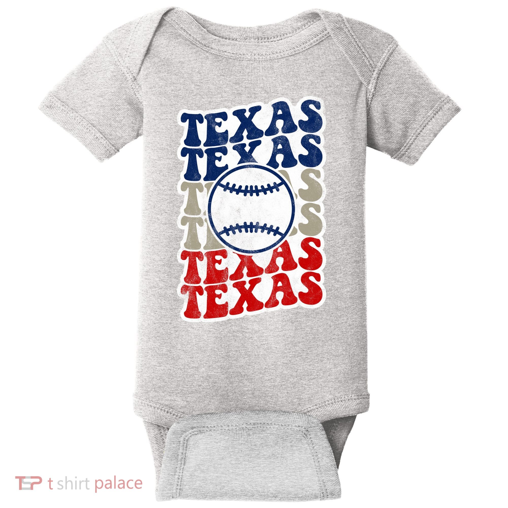 Texas Baseball Retro Sport Baby Bodysuit