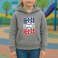 Texas Baseball Retro Sport Kids Hoodie thumb 3