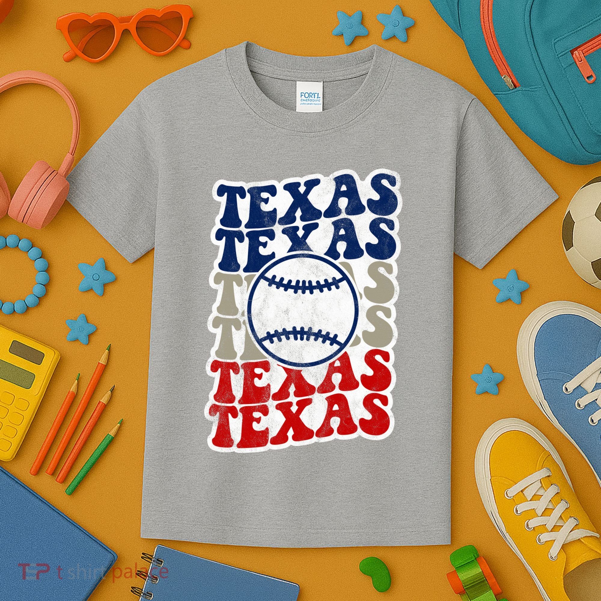 Texas Baseball Retro Sport Kids T-Shirt