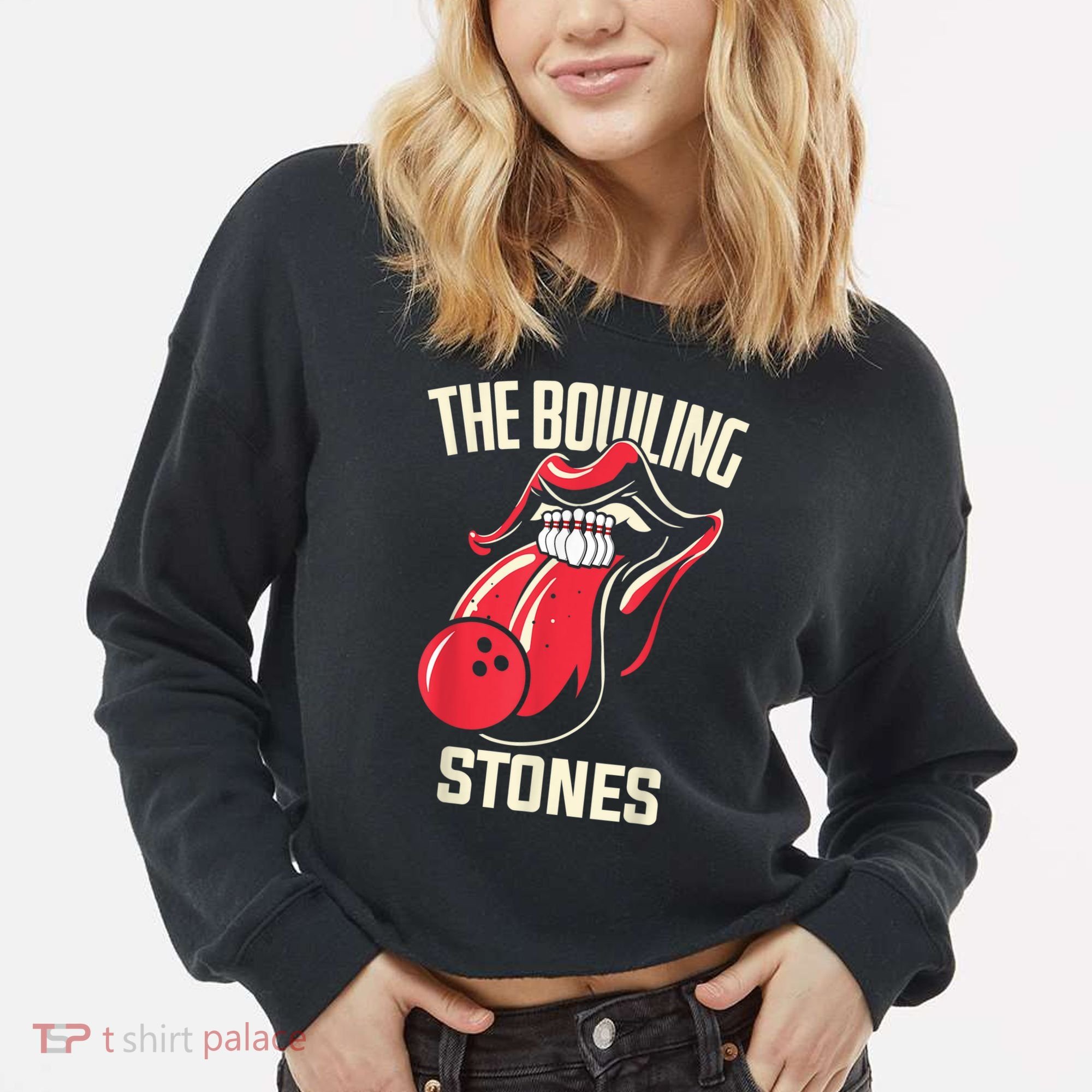 The Bowling Stones Cropped Pullover Crew