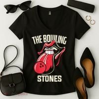 The Bowling Stones Women's V-Neck T-Shirt thumb 2