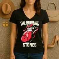 The Bowling Stones Women's V-Neck T-Shirt thumb 3