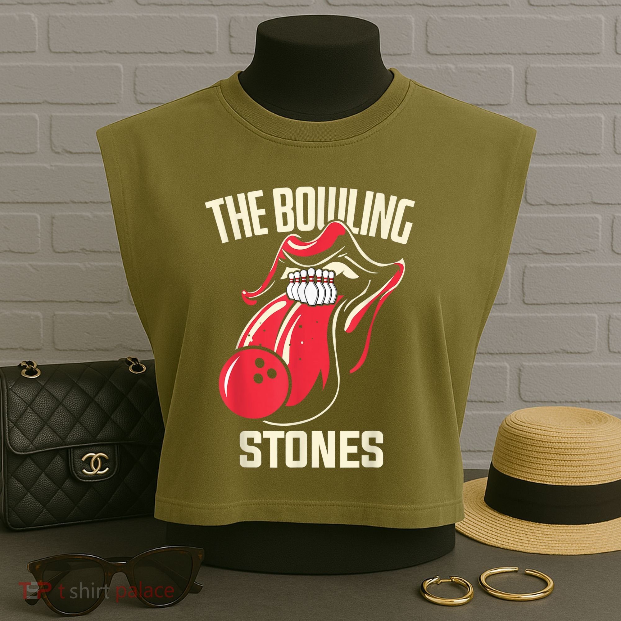 The Bowling Stones Garment-Dyed Women's Muscle Tee