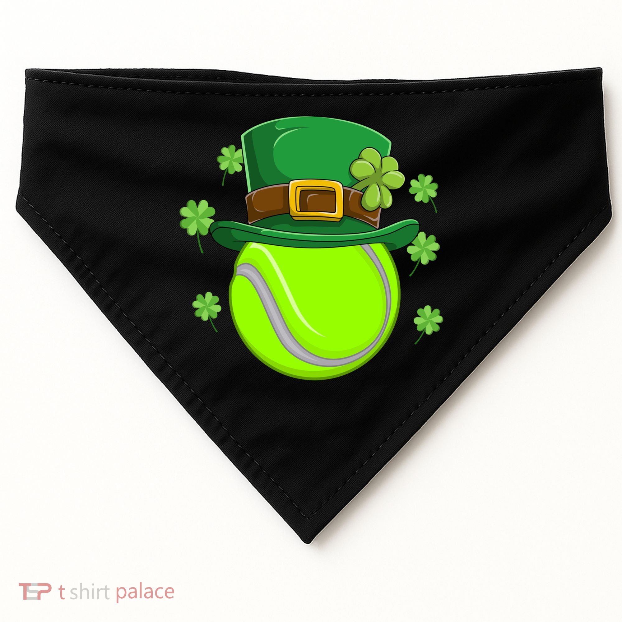 Tennis Ball St Patricks Day Ball Leprechaun Gift USA-Made Doggie Bandana