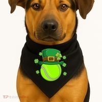 Tennis Ball St Patricks Day Ball Leprechaun Gift USA-Made Doggie Bandana thumb 1
