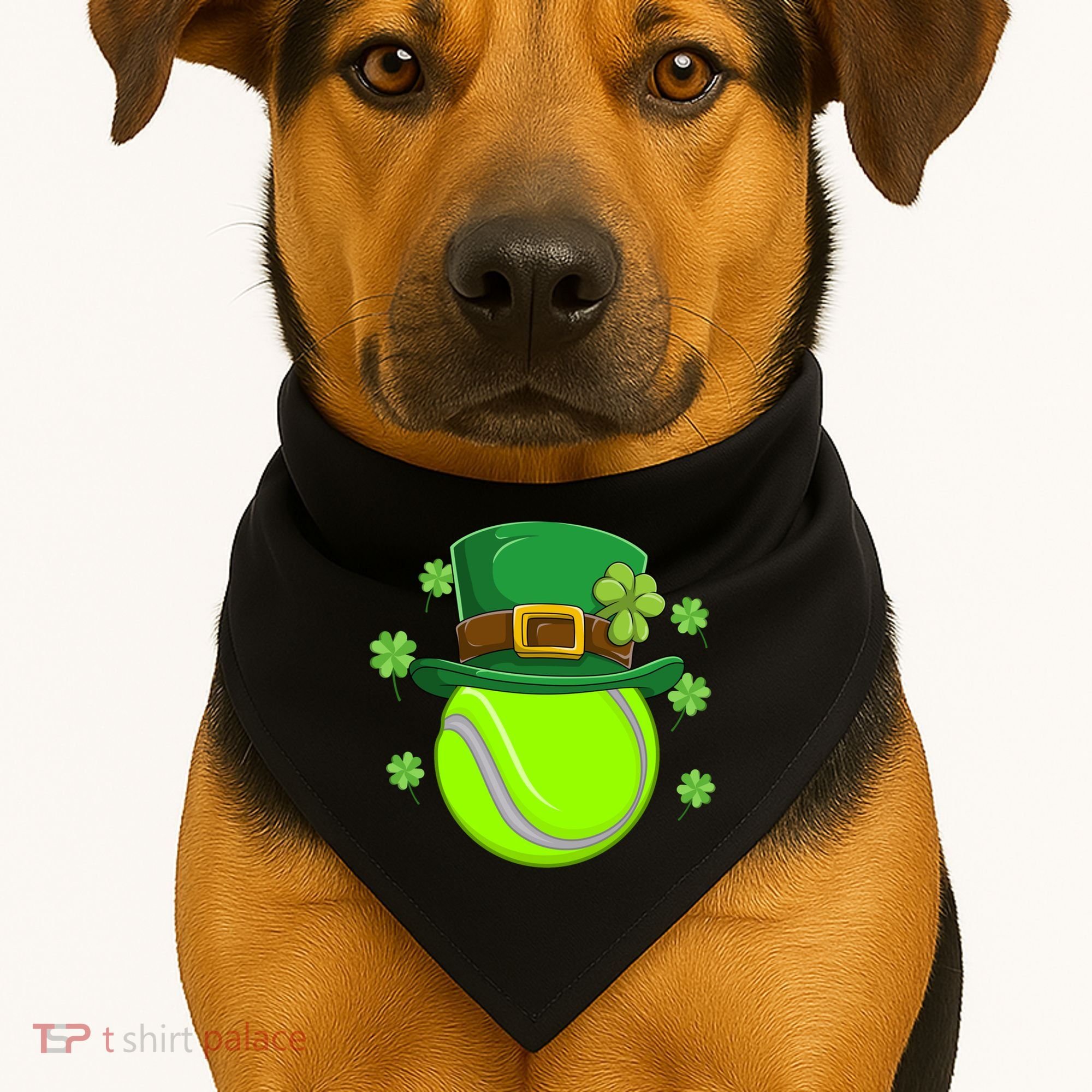 Tennis Ball St Patricks Day Ball Leprechaun Gift USA-Made Doggie Bandana