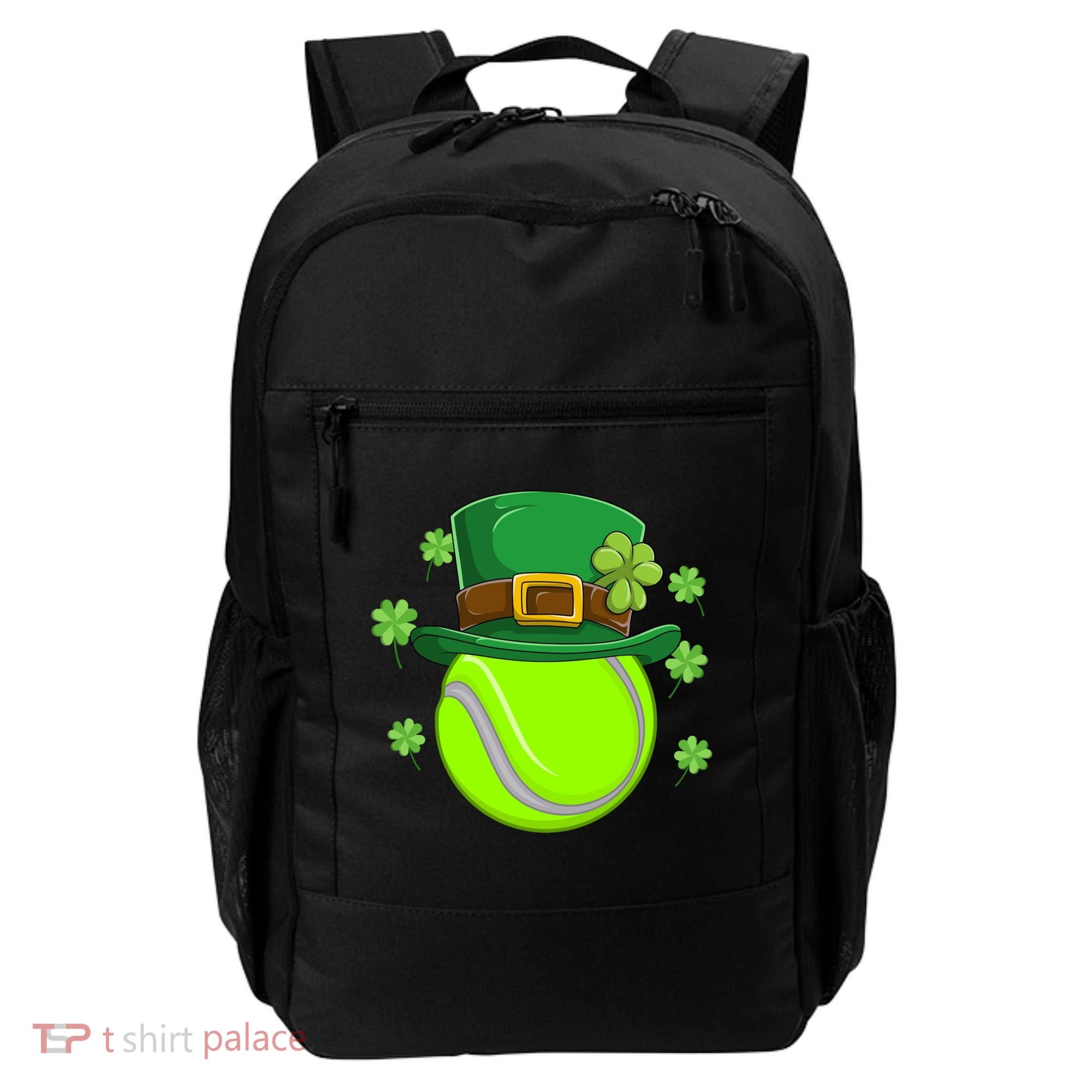 Tennis Ball St Patricks Day Ball Leprechaun Gift Backpack