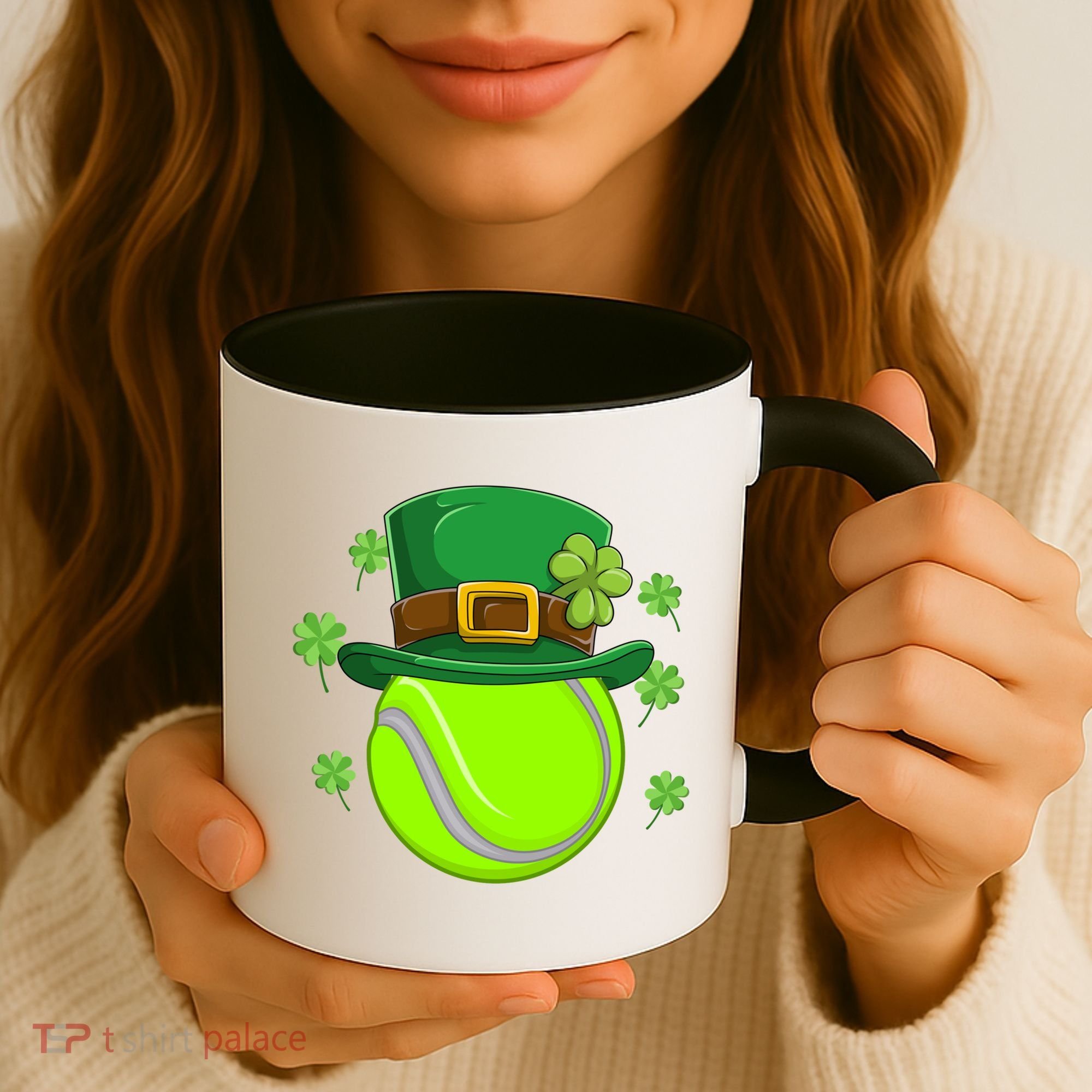 Tennis Ball St Patricks Day Ball Leprechaun Gift Coffee Mug