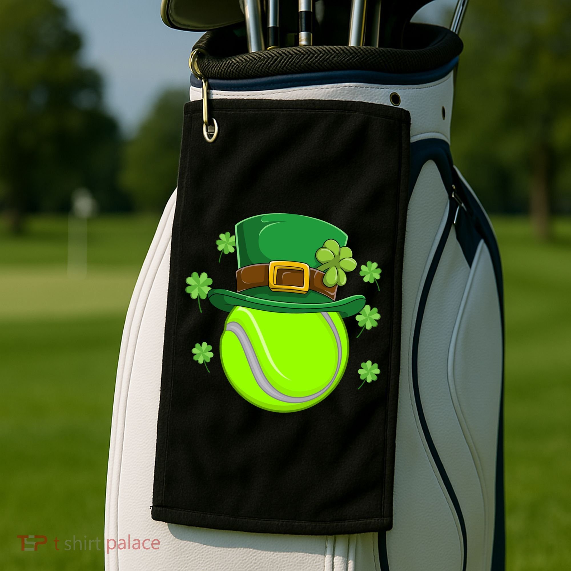 Tennis Ball St Patricks Day Ball Leprechaun Gift Golf Towel
