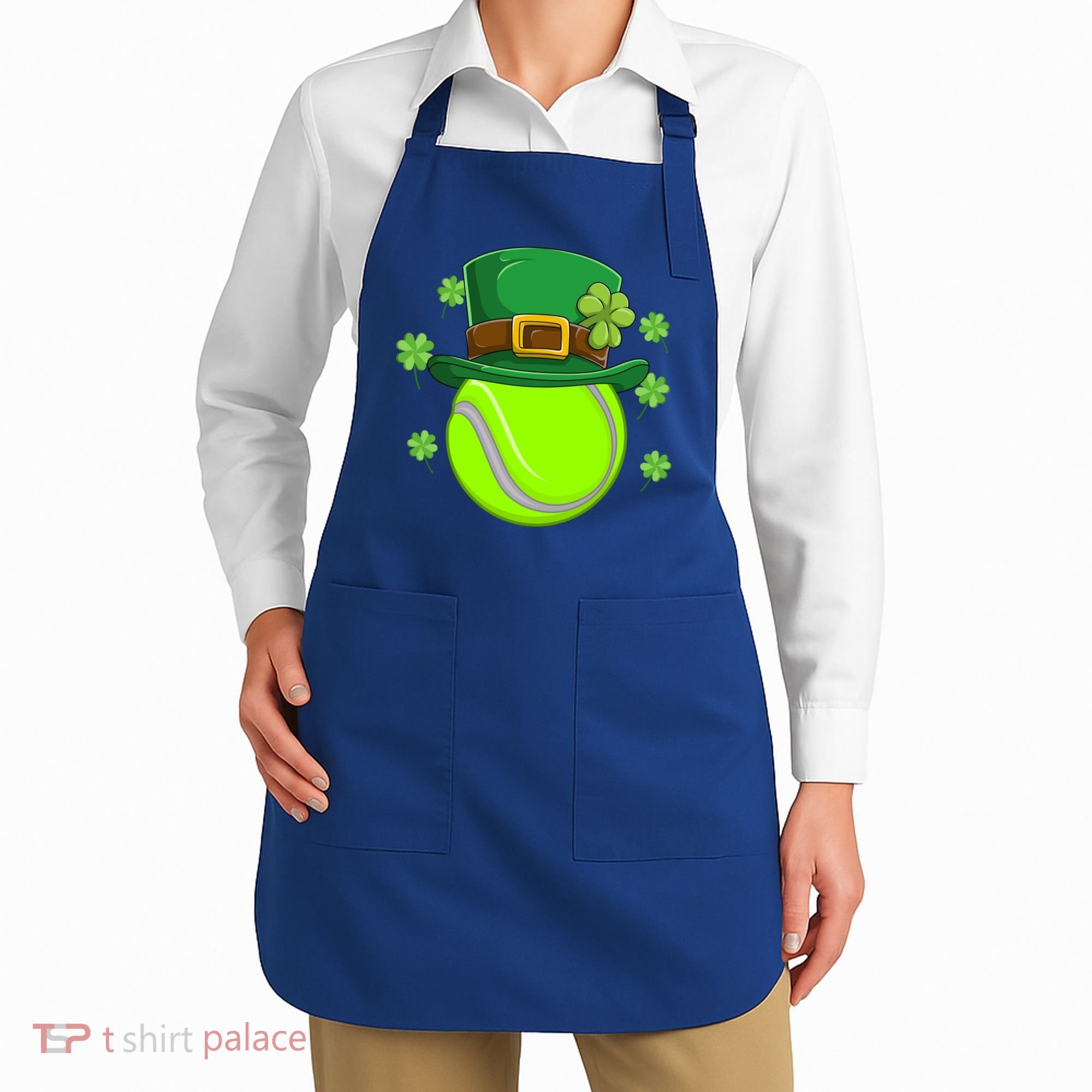 Tennis Ball St Patricks Day Ball Leprechaun Gift Apron
