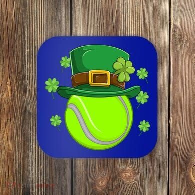 Tennis Ball St Patricks Day Ball Leprechaun Gift Coaster