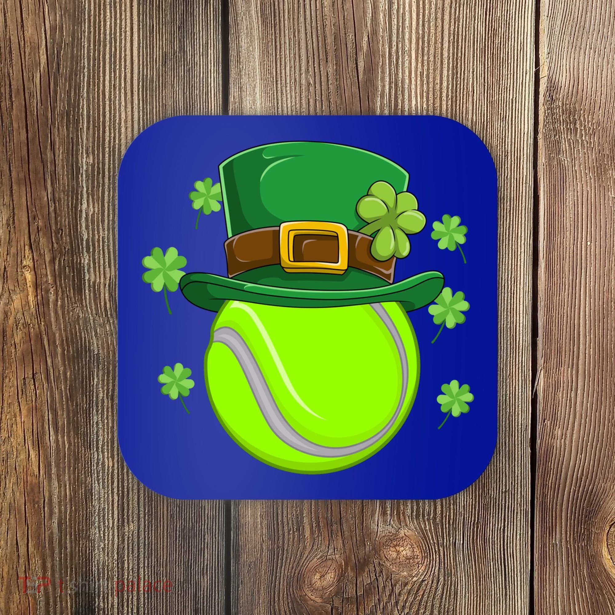 Tennis Ball St Patricks Day Ball Leprechaun Gift Coaster