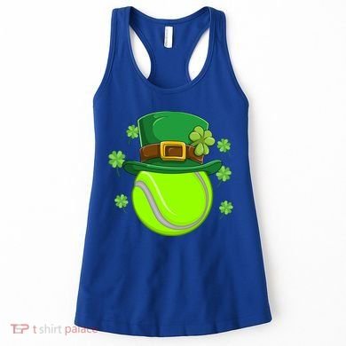 Tennis Ball St Patricks Day Ball Leprechaun Gift Women's Tank Top