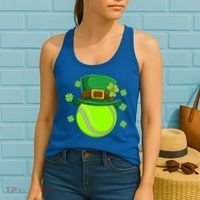 Tennis Ball St Patricks Day Ball Leprechaun Gift Women's Tank Top thumb 2