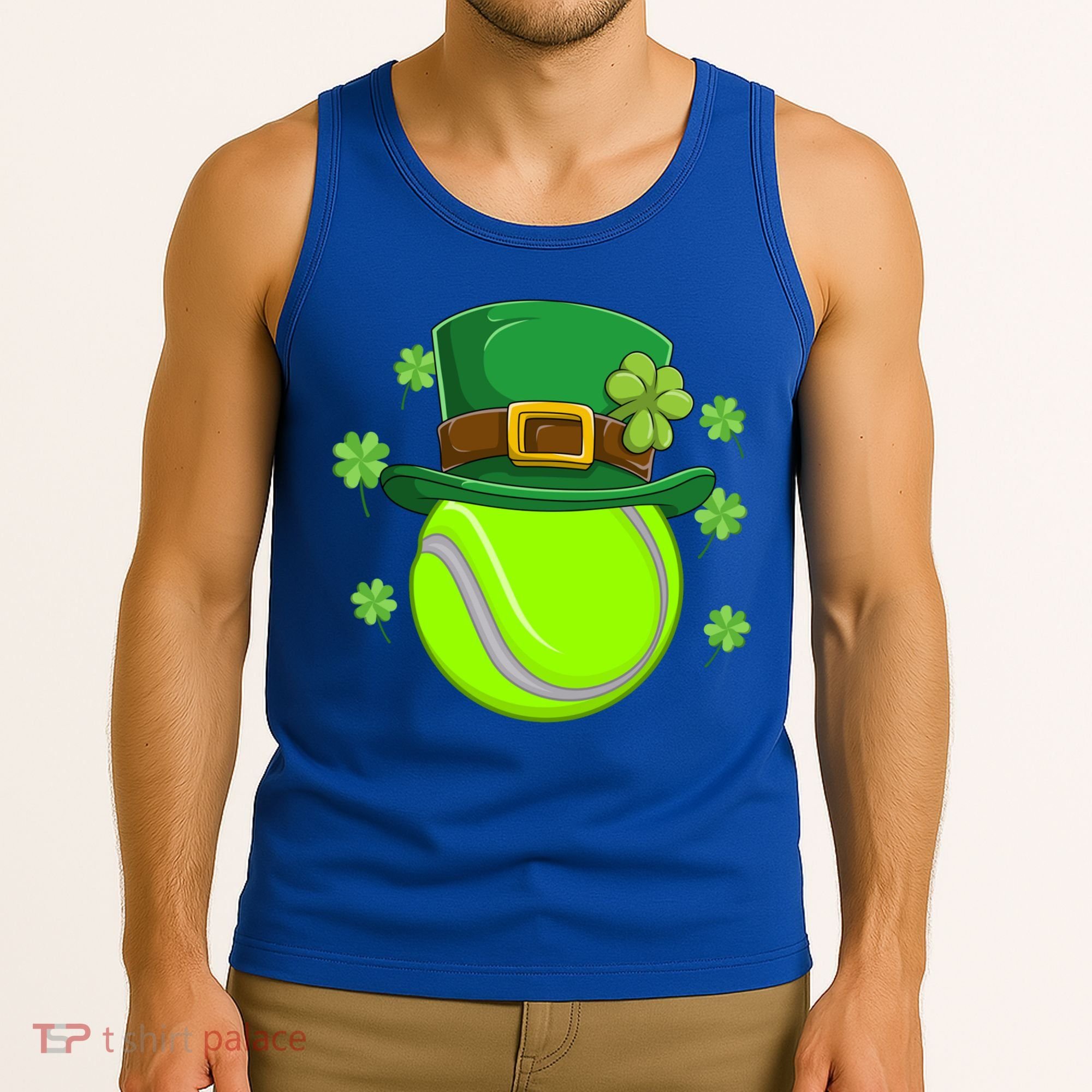 Tennis Ball St Patricks Day Ball Leprechaun Gift Tank Top