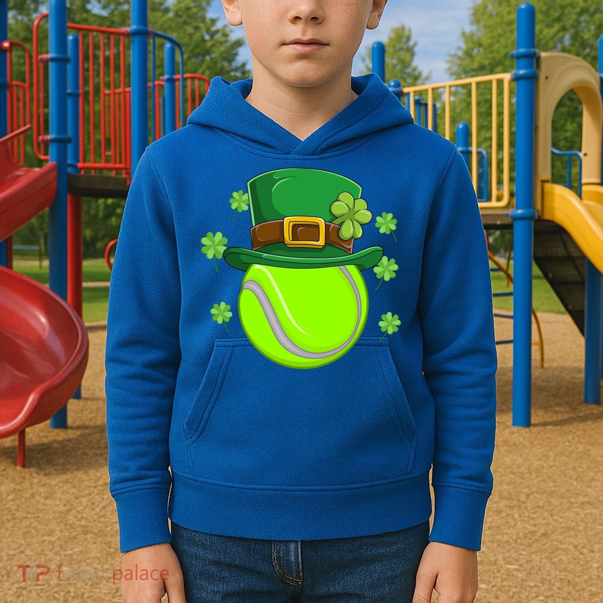 Tennis Ball St Patricks Day Ball Leprechaun Gift Kids Hoodie