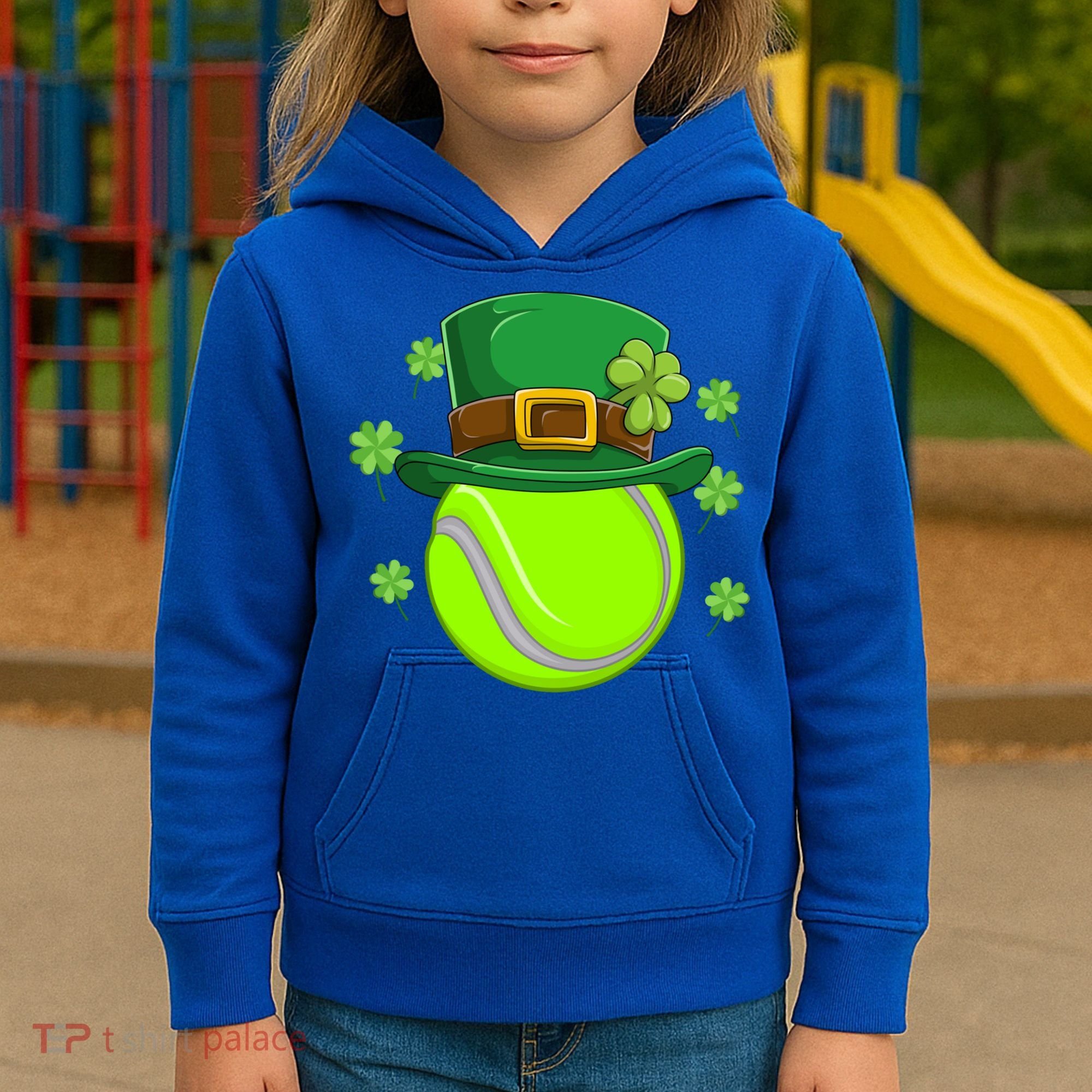 Tennis Ball St Patricks Day Ball Leprechaun Gift Kids Hoodie