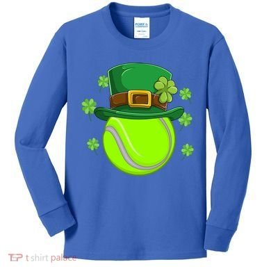 Tennis Ball St Patricks Day Ball Leprechaun Gift Kids Long Sleeve Shirt