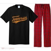 Tennessee Baseball Sports Script Cursive Flag Swoosh Pajama Set thumb 0