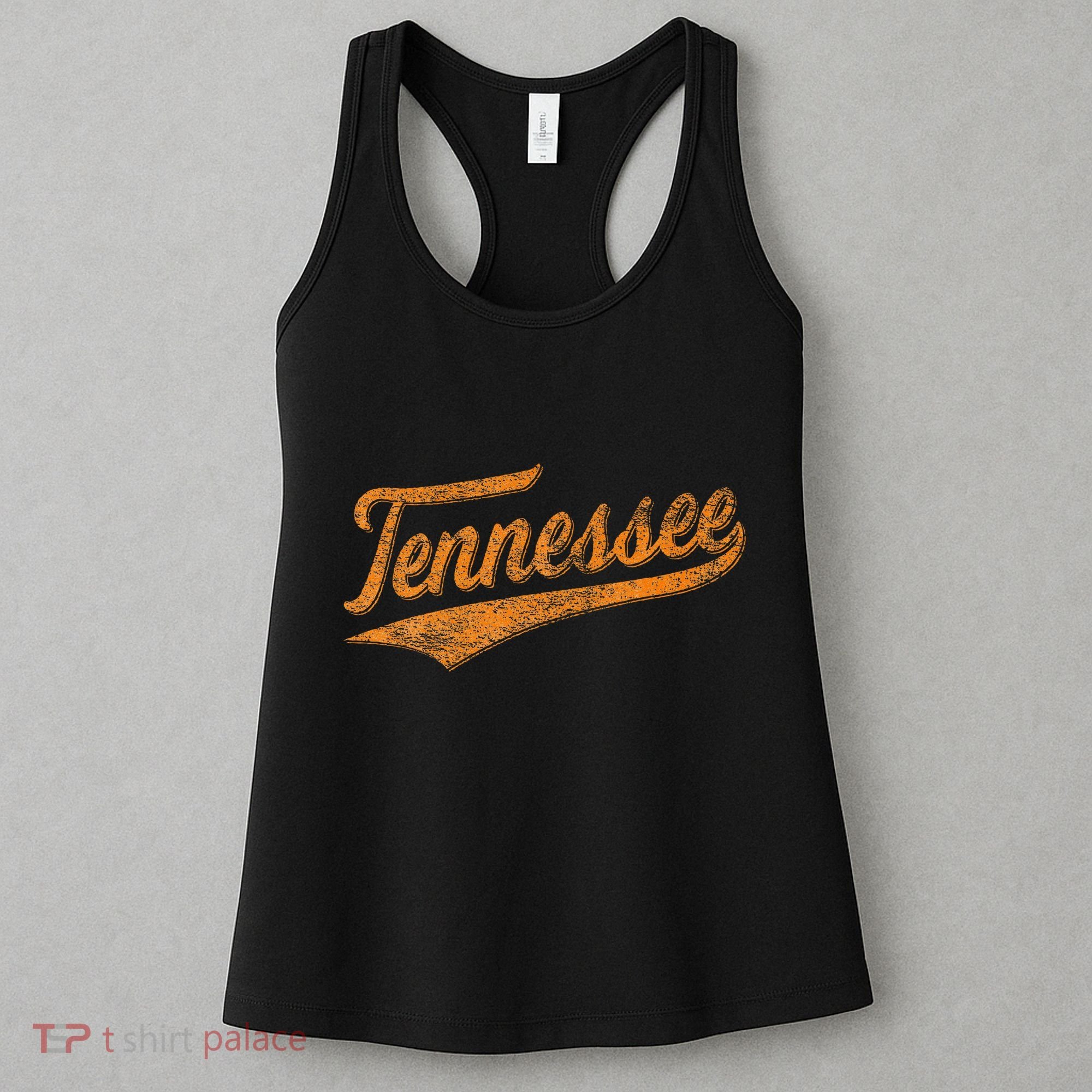 Tennessee Baseball Sports Script Cursive Flag Swoosh Women's Tank Top