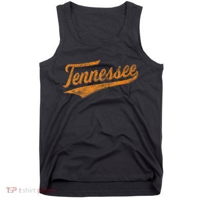 Tennessee Baseball Sports Script Cursive Flag Swoosh Tank Top