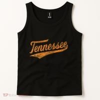 Tennessee Baseball Sports Script Cursive Flag Swoosh Tank Top thumb 2