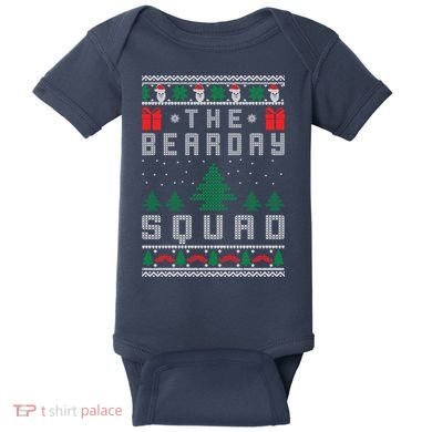 The Bearday Squad Ugly Christmas Baby Bodysuit