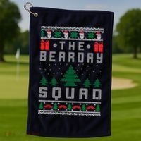 The Bearday Squad Ugly Christmas Golf Towel thumb 1