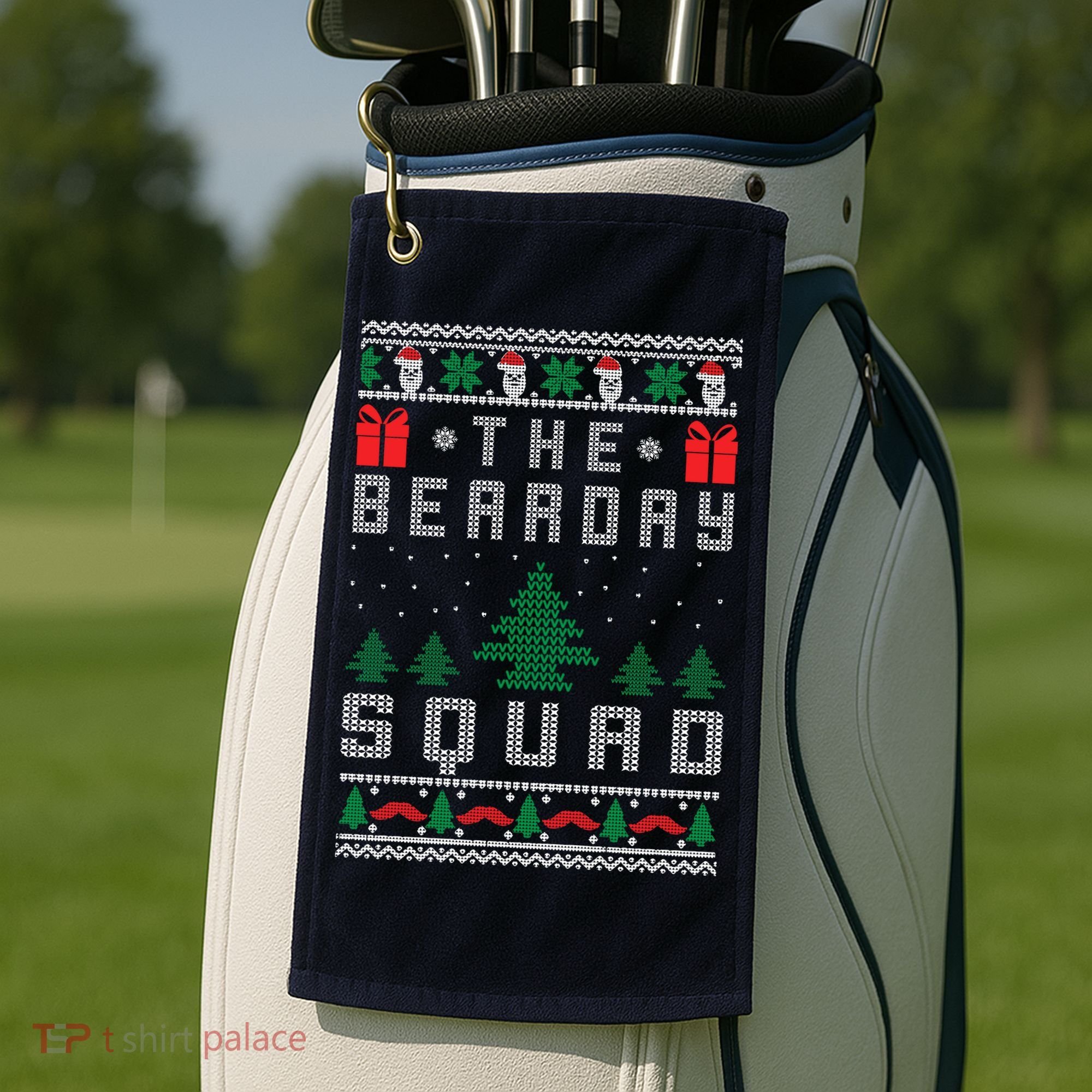 The Bearday Squad Ugly Christmas Golf Towel