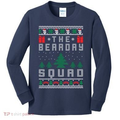 The Bearday Squad Ugly Christmas Kids Long Sleeve Shirt