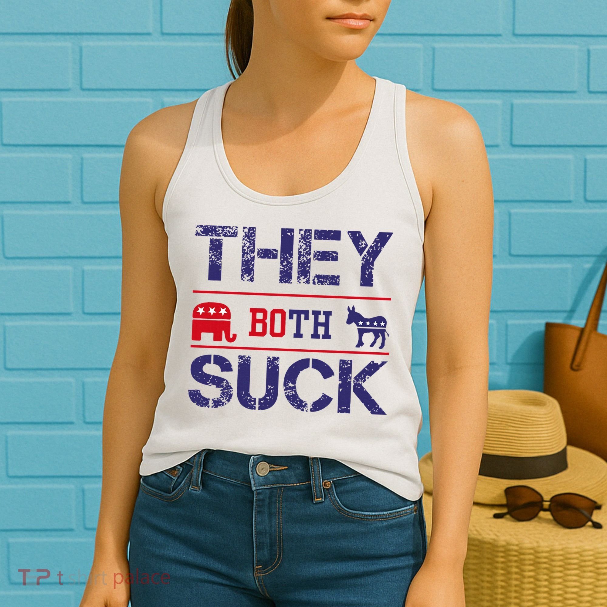 They Both Suck Anti Political Women's Tank Top
