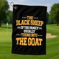 The Black S.H.E.E.P Of The Family Usually Turns Into The Goat Golf Towel thumb 1