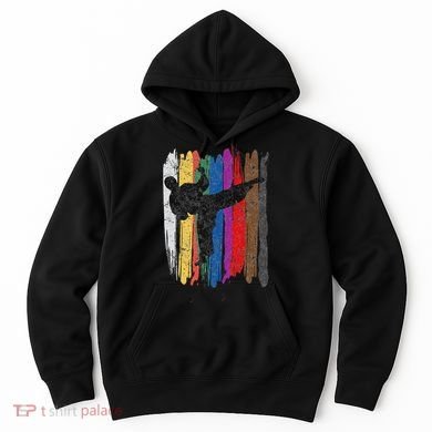 Taekwondo Belt Silhouette Distressed Martial Arts Gift Hoodie