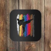 Taekwondo Belt Silhouette Distressed Martial Arts Gift Coaster thumb 0