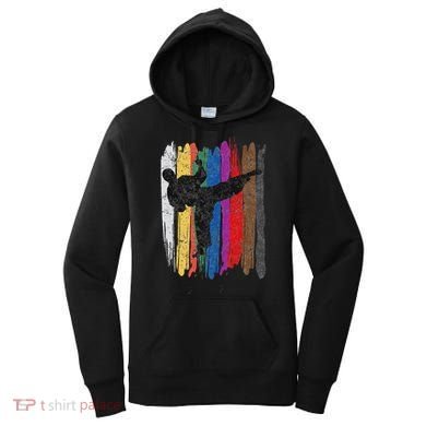 Taekwondo Belt Silhouette Distressed Martial Arts Gift Women's Hoodie