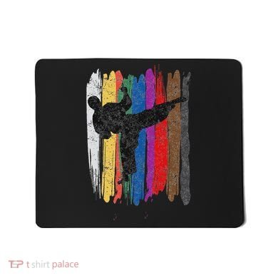 Taekwondo Belt Silhouette Distressed Martial Arts Gift Mousepad