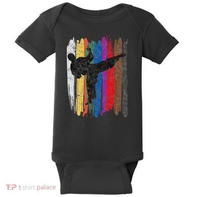 Taekwondo Belt Silhouette Distressed Martial Arts Gift Baby Bodysuit