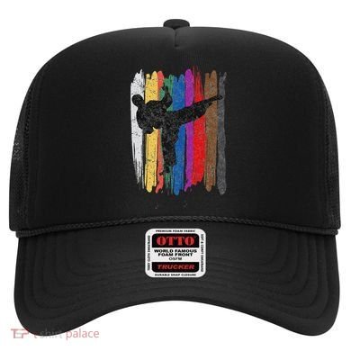 Taekwondo Belt Silhouette Distressed Martial Arts Gift Hat