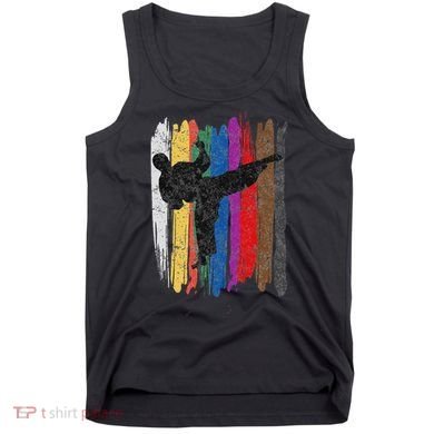 Taekwondo Belt Silhouette Distressed Martial Arts Gift Tank Top