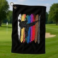 Taekwondo Belt Silhouette Distressed Martial Arts Gift Golf Towel thumb 1