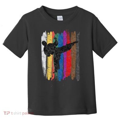Taekwondo Belt Silhouette Distressed Martial Arts Gift Toddler T-Shirt