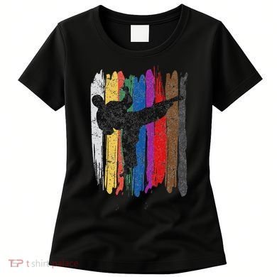 Taekwondo Belt Silhouette Distressed Martial Arts Gift Women's T-Shirt