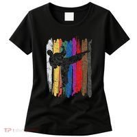 Taekwondo Belt Silhouette Distressed Martial Arts Gift Women's T-Shirt thumb 0