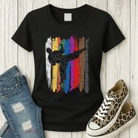 Taekwondo Belt Silhouette Distressed Martial Arts Gift Women's T-Shirt thumb 3