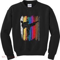 Taekwondo Belt Silhouette Distressed Martial Arts Gift Kids Sweatshirt thumb 0
