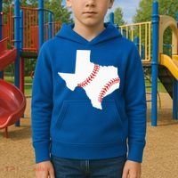 Texas Baseball State Funny Texas Baseball Kids Hoodie thumb 2