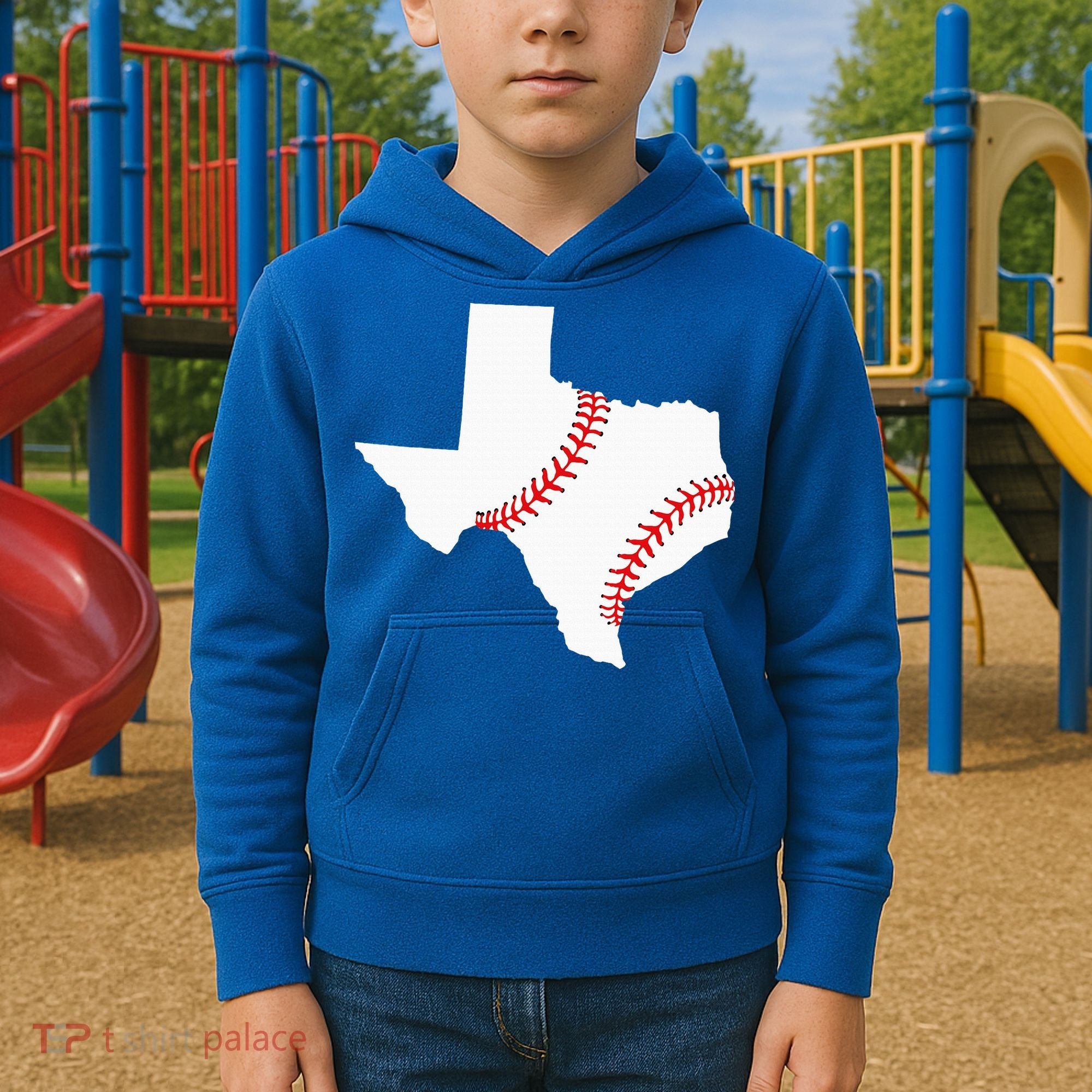 Texas Baseball State Funny Texas Baseball Kids Hoodie